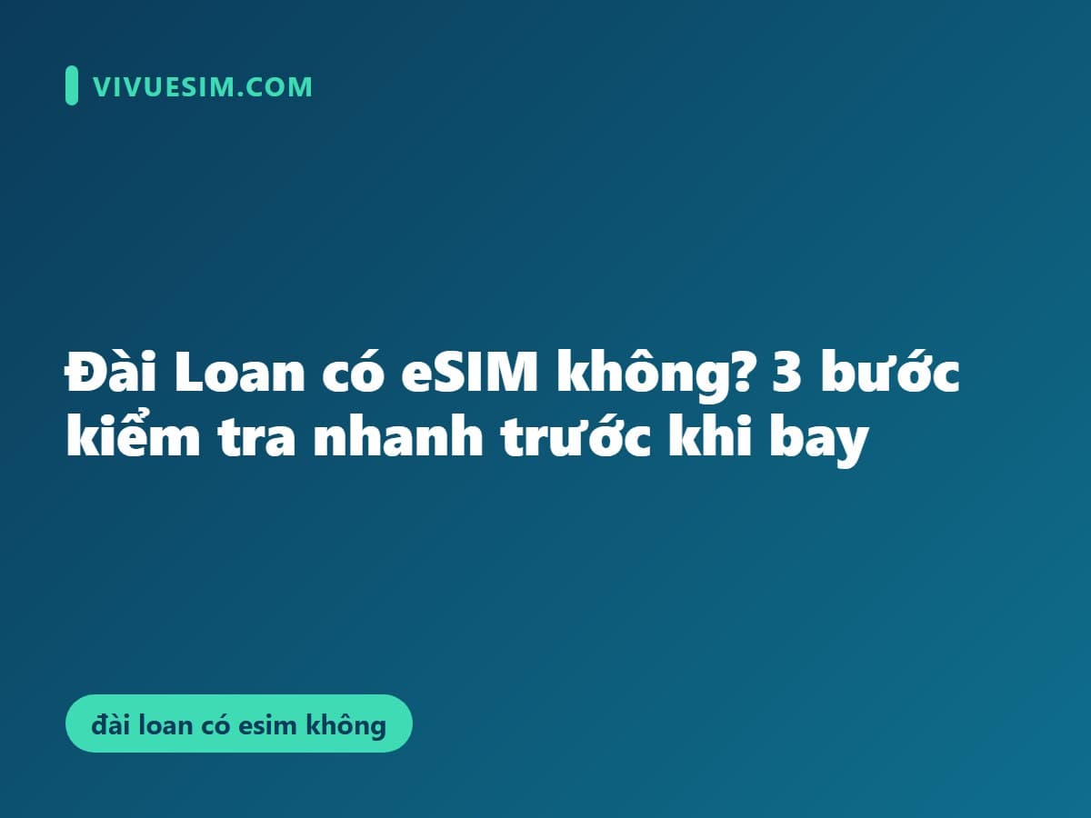 Đài Loan có eSIM không? 3 bước kiểm tra nhanh trước khi bay