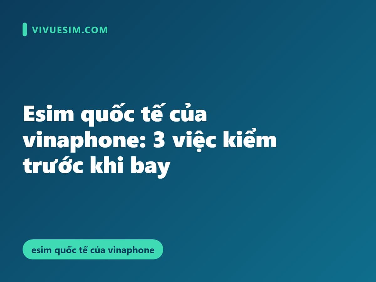Esim quốc tế của vinaphone: 3 việc kiểm trước khi bay