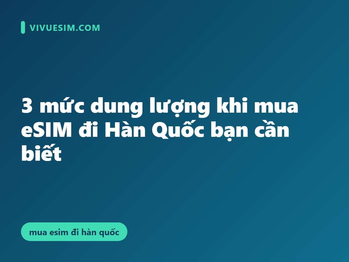 3 mức dung lượng khi mua eSIM đi Hàn Quốc bạn cần biết