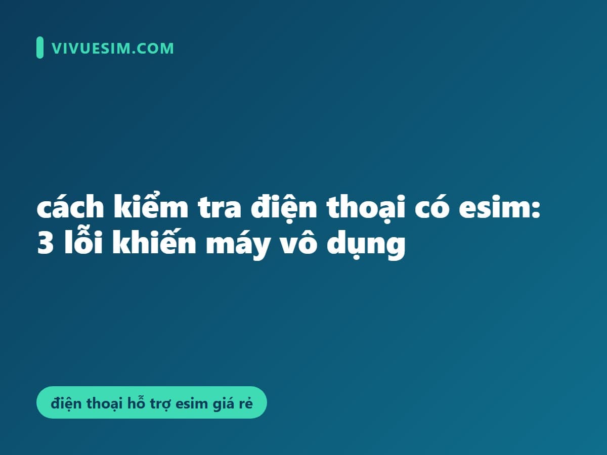 cách kiểm tra điện thoại có esim: 3 lỗi khiến máy vô dụng