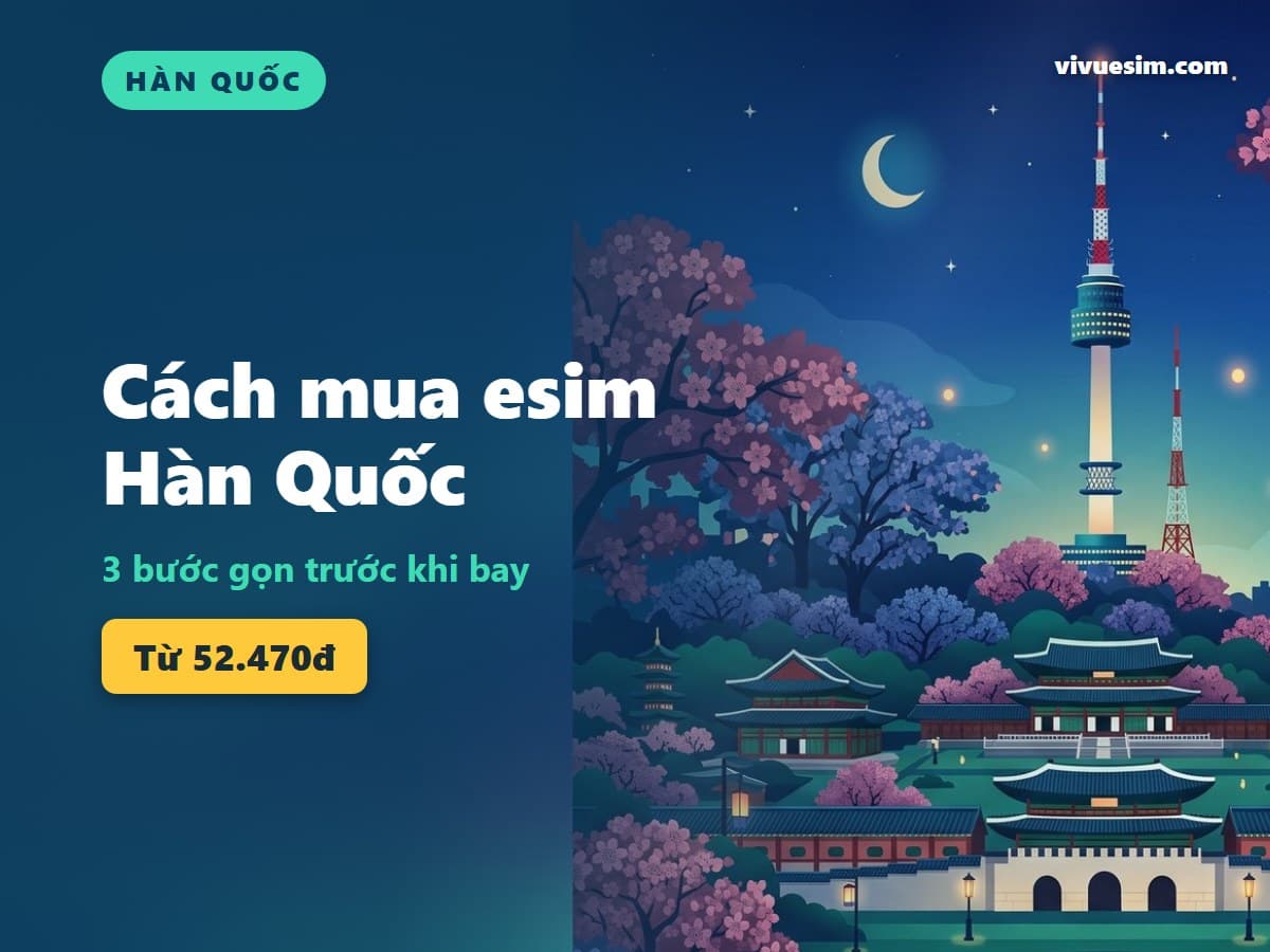 Cách mua esim Hàn Quốc: 3 bước gọn trước khi bay