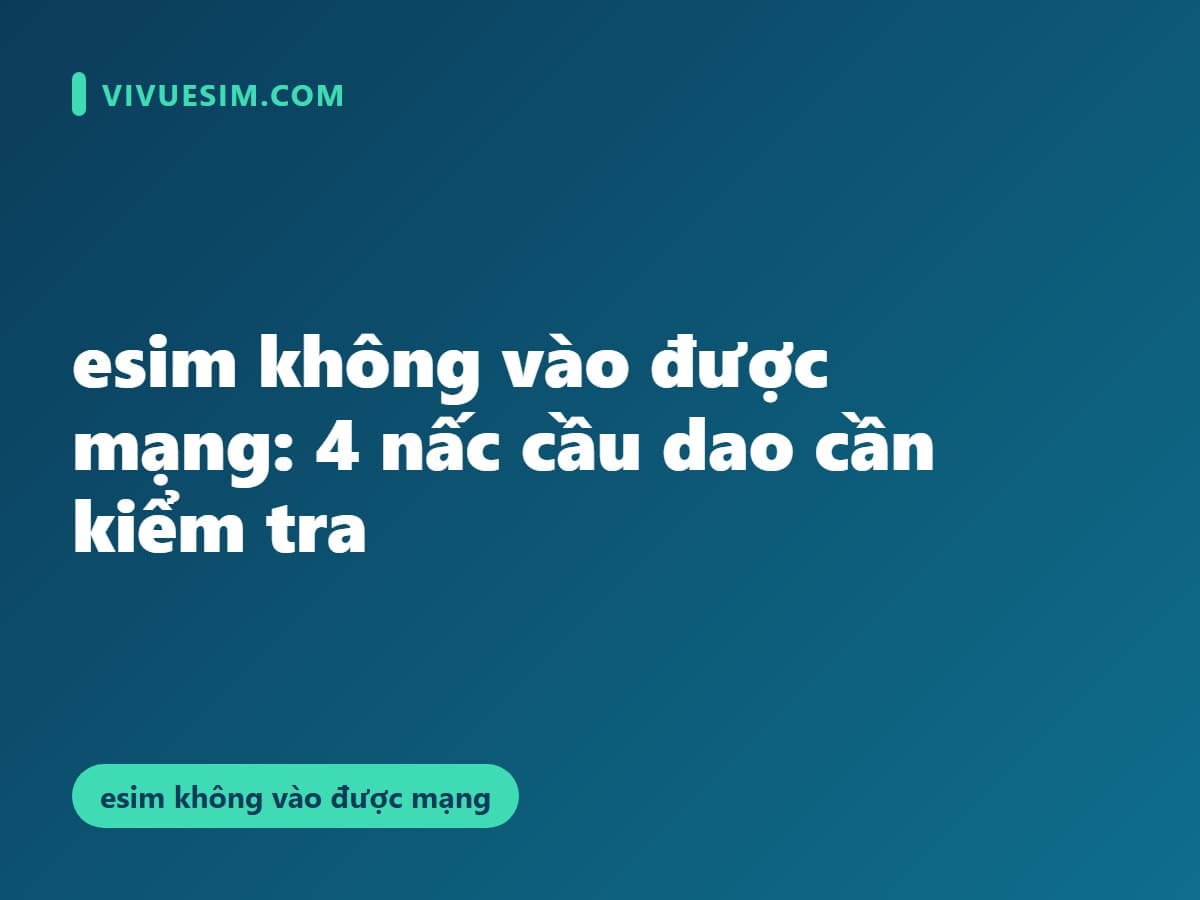 esim không vào được mạng: 4 nấc cầu dao cần kiểm tra