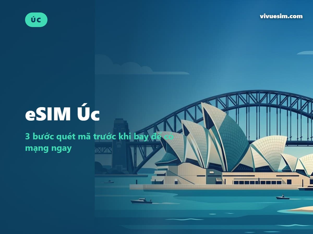 eSIM Úc: 3 bước quét mã trước khi bay để có mạng ngay