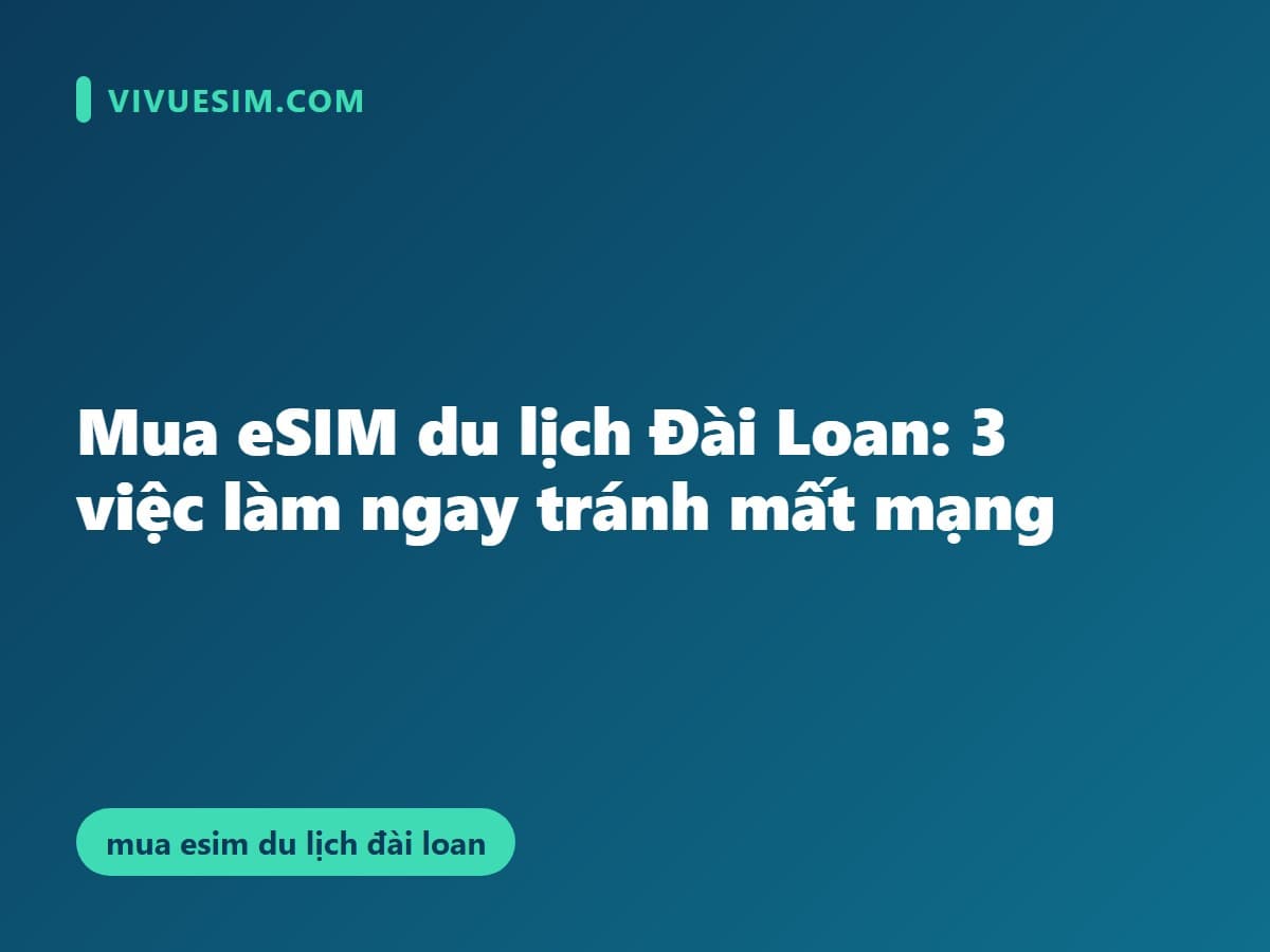 Mua eSIM du lịch Đài Loan: 3 việc làm ngay tránh mất mạng