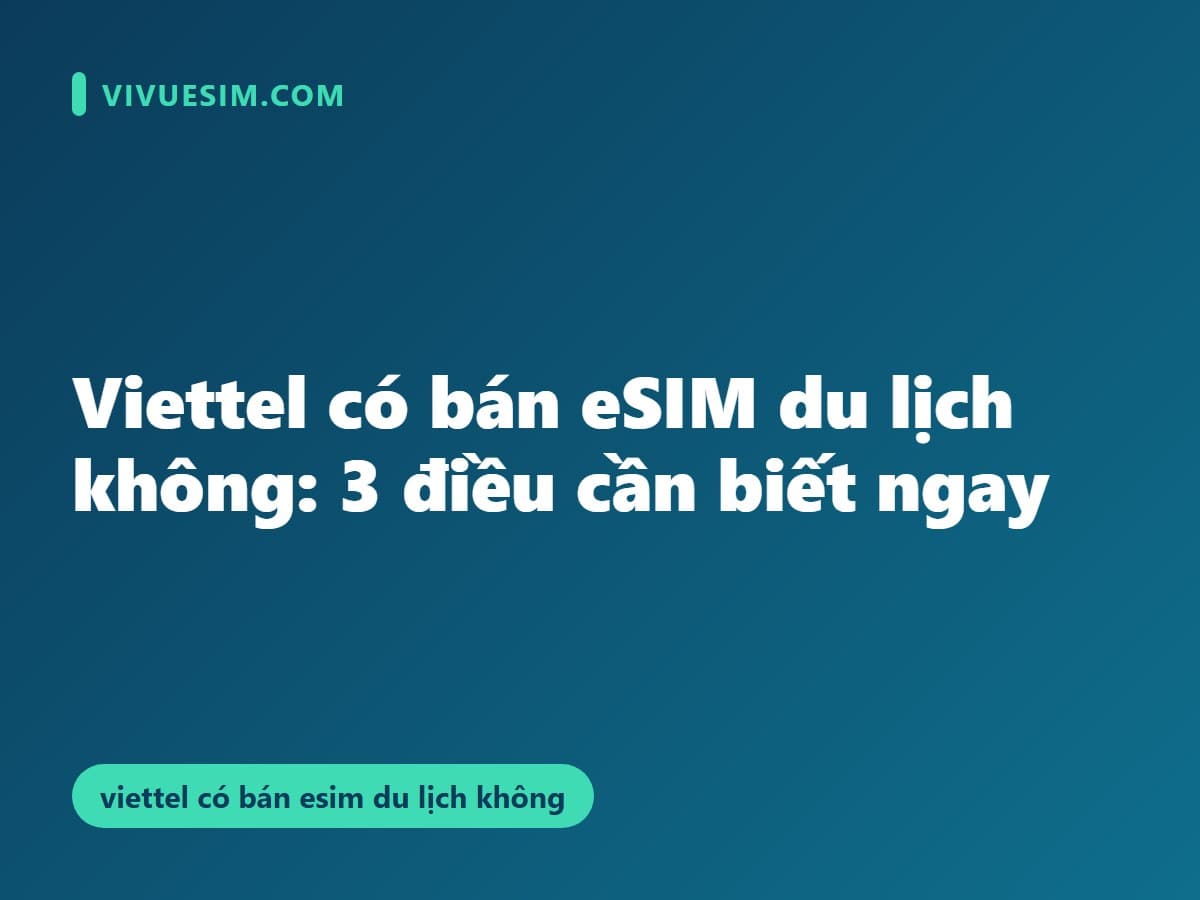 Viettel có bán eSIM du lịch không: 3 điều cần biết ngay
